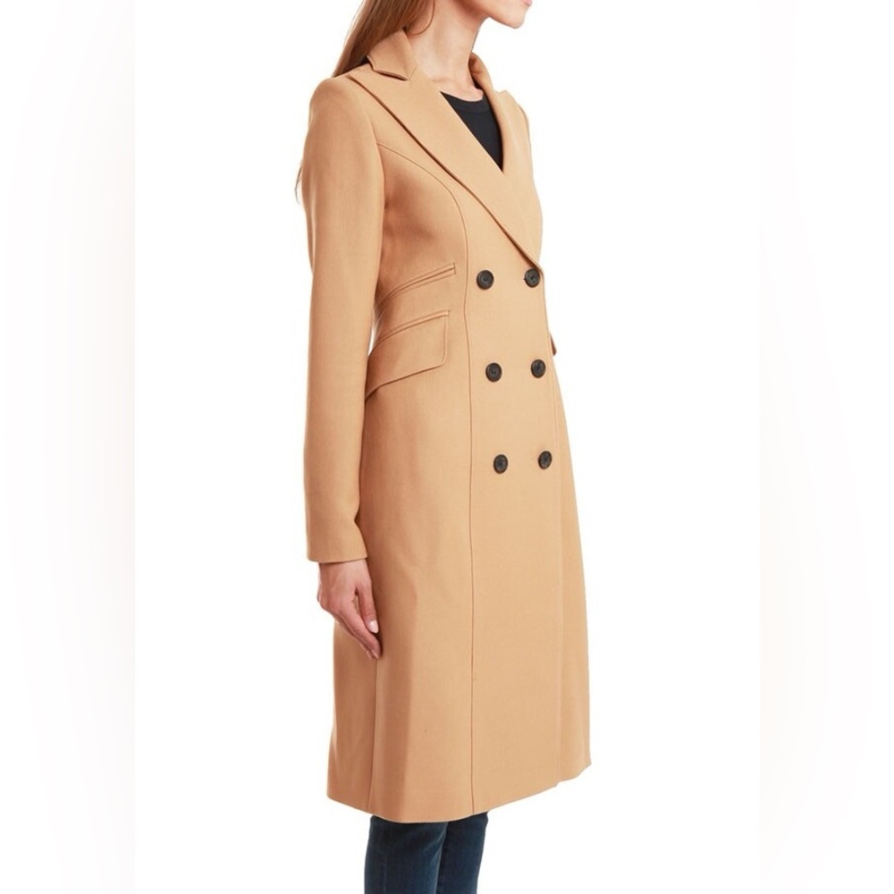 Smythe Reefer Wool Coat in Camel, Size US 4